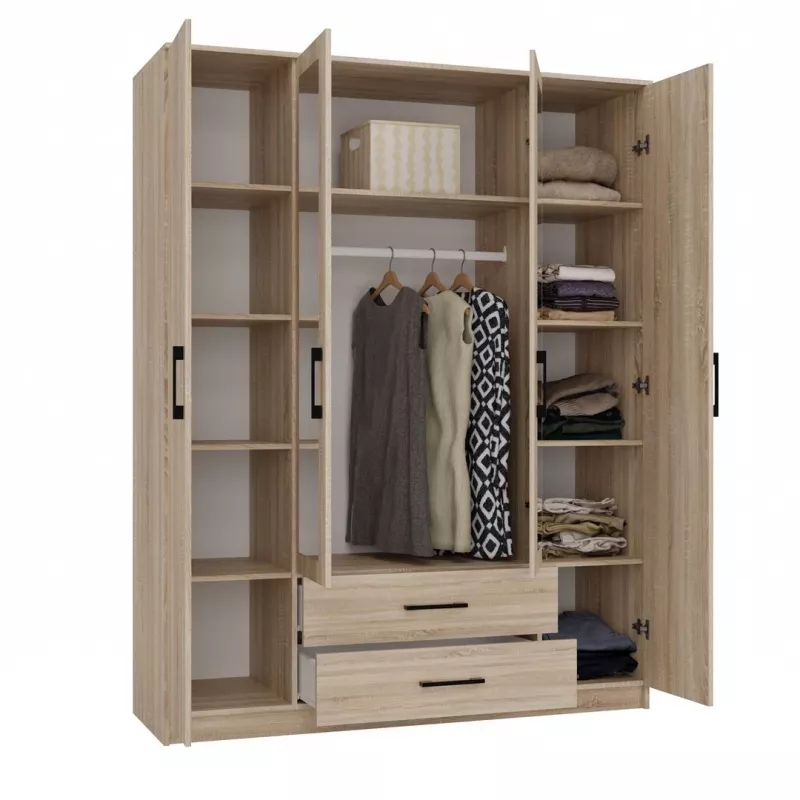 Riidekapp Topeshop ROMANA 160 SON 11 riiulit 4 ust tamm