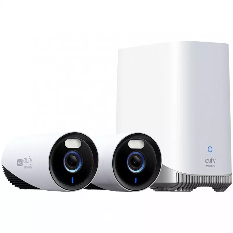 Anker Eufy eufyCam E330 (Professional) - 2 kaamera komplekt - võrgu valvekaamera - välialale - ilmastikukindel - värviline (päev/öö) - 8 MP - 3840 x 2160 - 4K - heli - Wi-Fi - 2