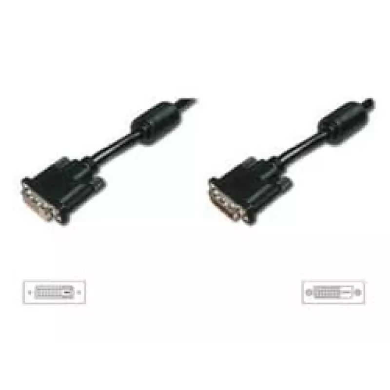 DIGITUS DVI-D pikenduskaabel 2 m, DVI-D to DVI-D, must