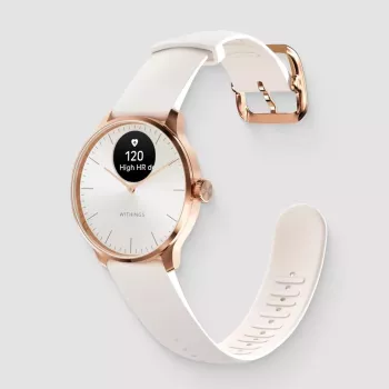 Hübriid-nutikell Withings ScanWatch Light Gold Valge