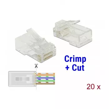 Juhtmepistik DeLOCK 86451 RJ-45 Läbipaistev