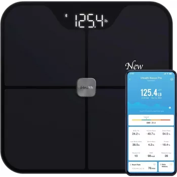 Kehakoostise kaal iHEALTH Nexus Pro HS2SPRO — juhtmevaba, maksimaalne kaal 181 kg, KMI mõõtmine, must
