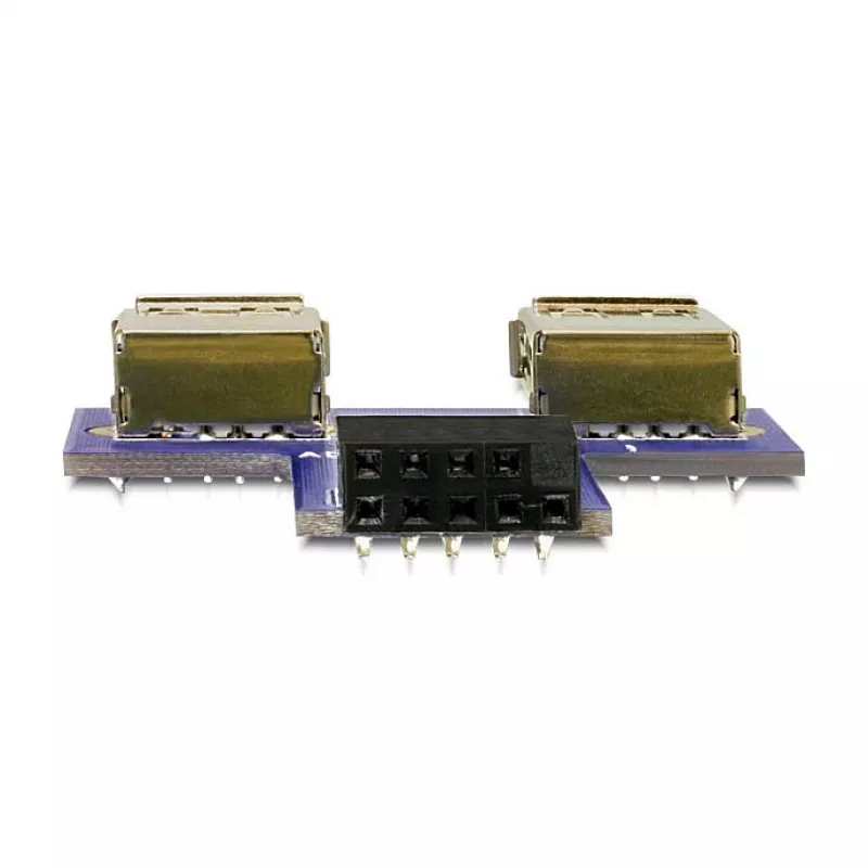 DeLOCK 9-pin 2.54 mm 2 x USB 2.0 1 x 9-pin 2.54 mm Must Sinine Hõbedane