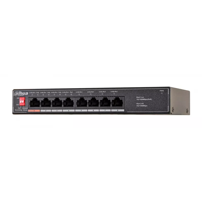 Dahua Technology PoE SF1008LP haldamata L2 kiire Ethernet (10/100) toitega üle Etherneti (PoE) must