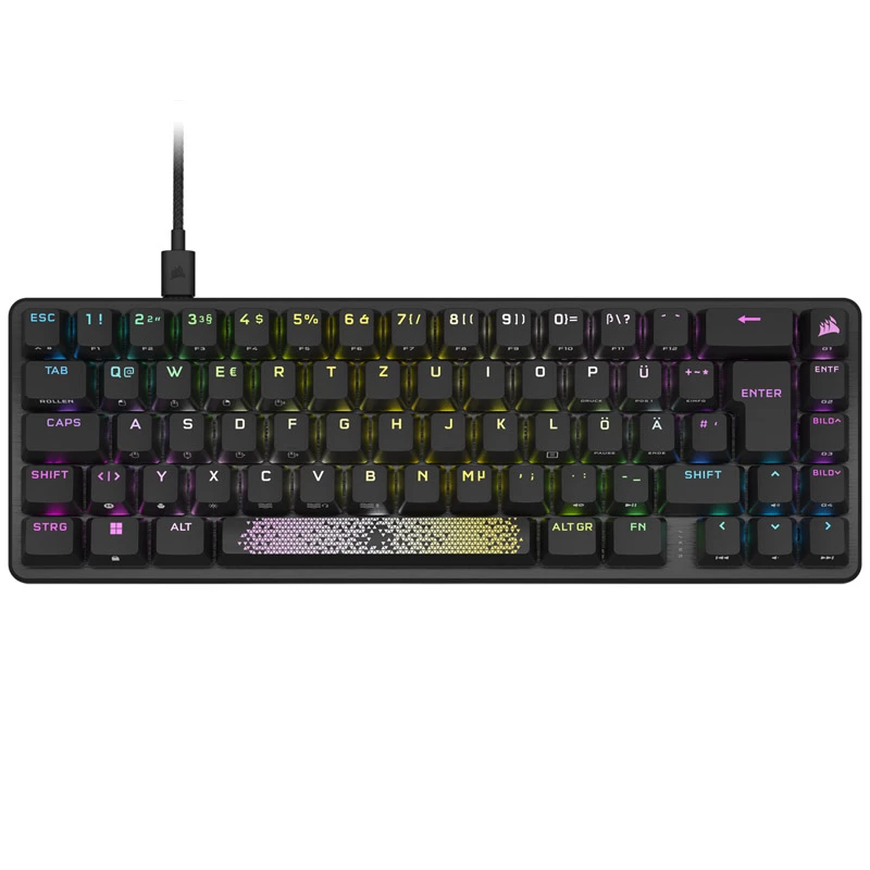 Corsair K65 PRO MINI klaviatuur mängimiseks, USB, QWERTZ, saksa, must