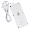 Pistikupesadega pikendusjuhe MACLEAN MCE389 W — 6 pistikupesa, 4×USB-A, 1×USB-C, 2500 W, 110–240 V, 1,5 m kaabel, valge