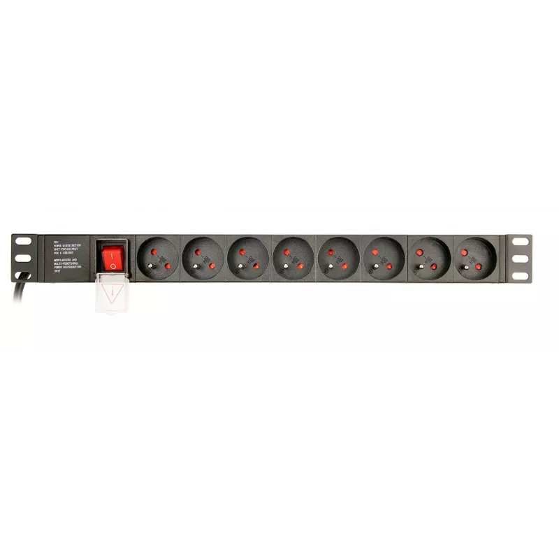 EnerGenie EG-PDU-014-F riiulitoitejaotusseade (8 FR-pistikupesa, 1U, 16A, Schuko-pistik, 3m, must)