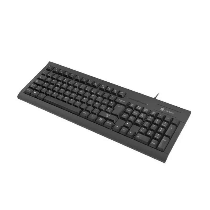 Juhtmega täissuuruses NATEC Moray ES klaviatuur USB-ga, hispaania QWERTY, 105 klahvi, ID-kaardilugeja, 1,5 m kaabel, must