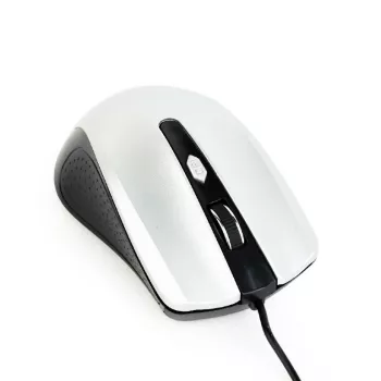 Juhtmega mõlemakäeline optiline hiir GEMBIRD MUS-4B-01-BS, USB Type-A, 1200 DPI, 4 nuppu, must/hõbedane