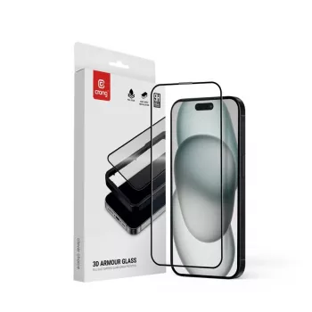 Karastatud klaasist ekraanikaitse Crong 9H Full Glue iPhone 16/15 jaoks