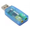 USB väline helikaart Gembird Virtus2 — USB-liides, 3,5 mm kõrvaklapid, sinine läbipaistev