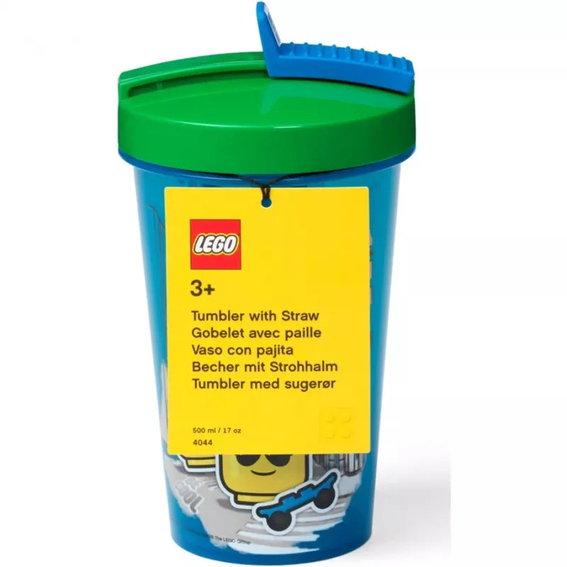 Room Copenhagen LEGO tass kõrrega Iconic Boy Bright Blue (sinine/roheline, 500 ml)