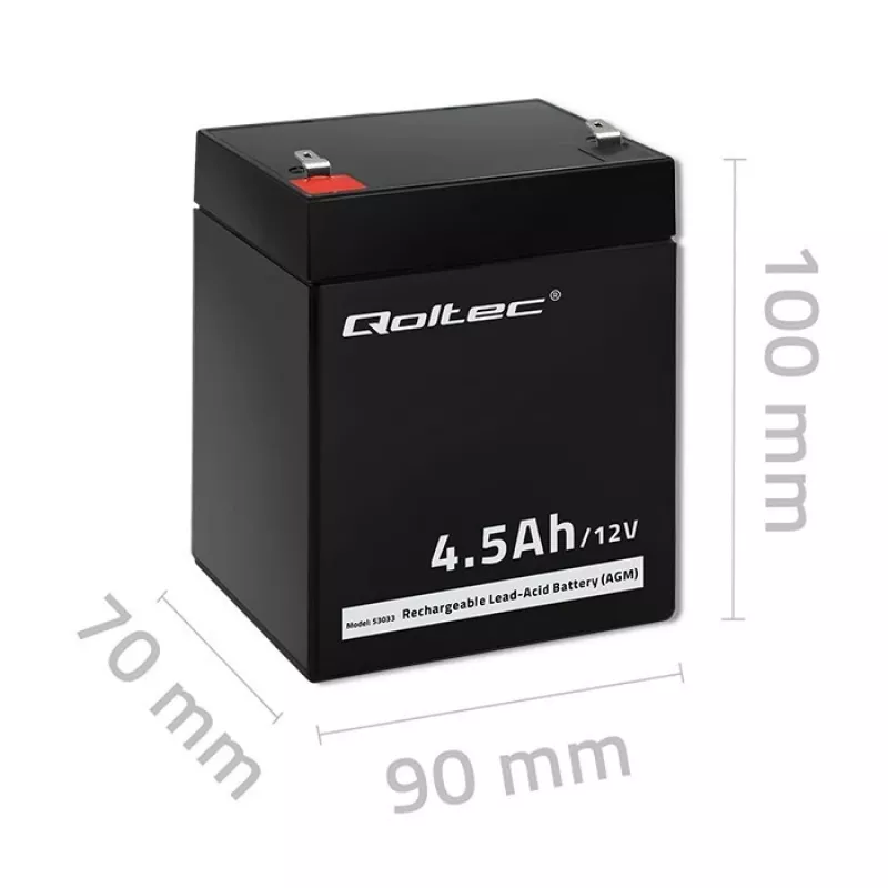 AGM aku Qoltec 53033 4.5 Ah 15 V 65.5 A mootorratas