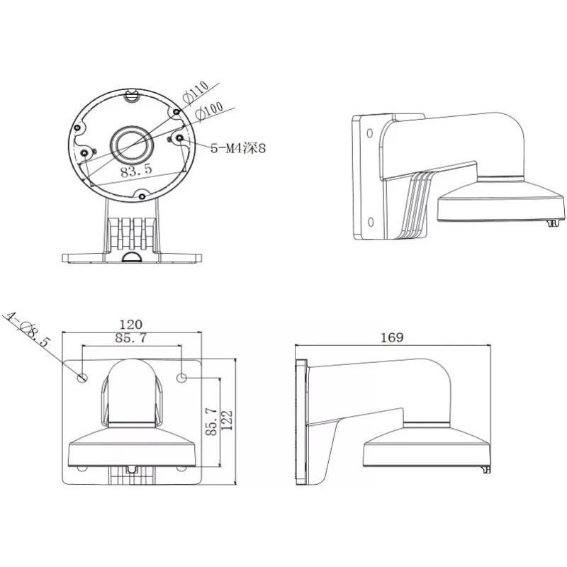 Hikvision Digital Technology DS-1272ZJ-110 turvakaamera lisatarviku kinnitus
