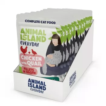 ANIMAL ISLAND Kana vutifilee puljongis - märg kassitoit - 12x85g