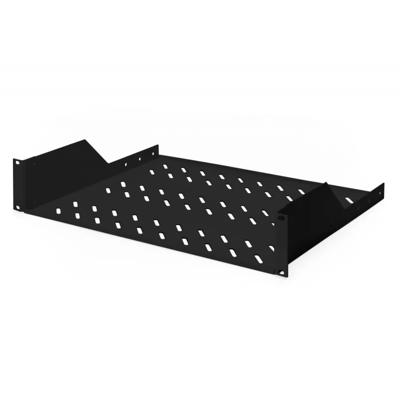 Digitus | 2U fikseeritud riiul riiulitele | DN-19 TRAY-2-SW | Must | Ideaalne komponentide hoiustamiseks, mis ei sobi 483 mm (19”) standardisse. Sale disain, mis võtab 2 kõrgusühiku ruumi. Lihtne ja kiire paigaldada või eemaldada. Mõõdud 88x482x349 mm, ku