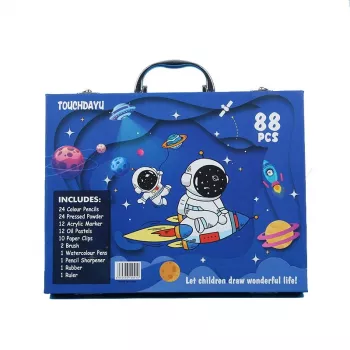 Kunstimaalimiskomplekt Extralink Blue Astronaut — 88 osa (värvid, pintslid, tarvikud)