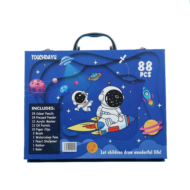 Kunstimaalimiskomplekt Extralink Blue Astronaut — 88 osa (värvid, pintslid, tarvikud)