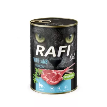 Märg kassitoit Dolina Noteci Rafi Lamb 400 g kotike — lambaretsept, täisväärtuslik toit täiskasvanud kassidele