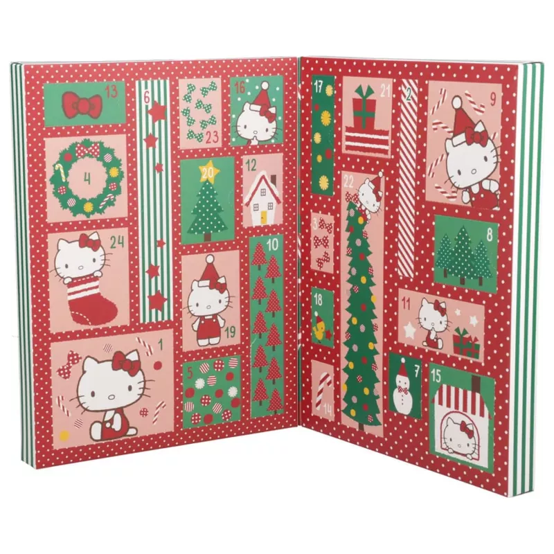 Advendikalender Paladone Hello Kitty kirjatarbed 24-päevane komplekt igapäevaste kirjatarvete kingitustega