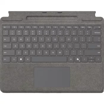Microsoft Surface Pro klaviatuur QWERTZ saksa keele salvestusega pliiatsi hoiukohaga plaatina