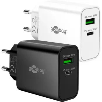 Goobay USB-C PD GaN Dual Fast Charger 30 W must (75335)