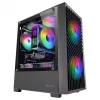 Arvutikorpus TACENS Mars Gaming MC-VORTEX Mini Tower Mini-ITX/Micro-ATX karastatud klaas must, 3x120mm, 27,3 cm GPU, 162 mm protsessori jahuti
