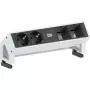 Pistikupesa Bachmann 902211 — 2 × Schuko (tüüp F) vahelduvvoolupistikut, alumiinium ja plast, must/valge