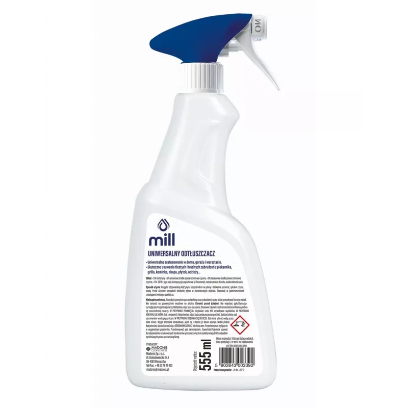 Rasvaeemaldaja Mill Clean 555 ml — Milli rasvaeemaldussprei 555 ml rasvaplekkide eemaldamiseks