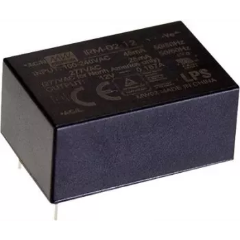 Vahelduv-alalisvoolu moodul-toiteadapter Mean Well IRM-02-3.3S, 2 W, 3,3 V, 0,6 A, sisend 85–305 V, RoHS