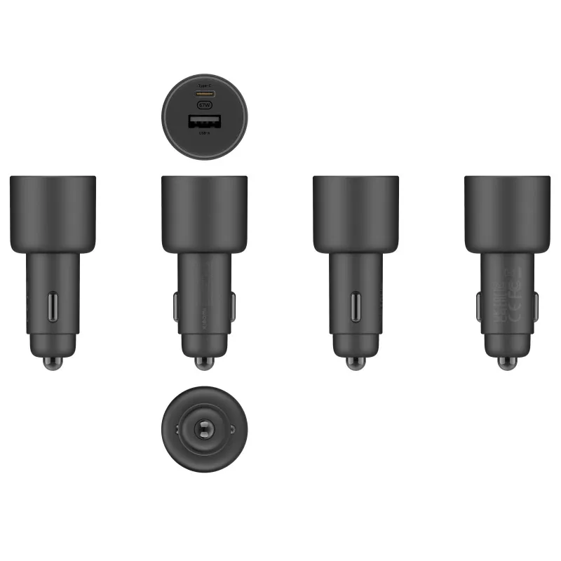 Xiaomi 43907 mobiilseadme laadija universaalne must sigaretisüütaja auto