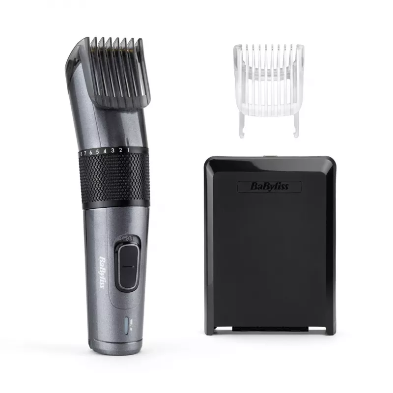 Juukselõikur BABYLISS E976E — juhtmeta, laetav, 26 pikkuseastet, 0,5 mm–25 mm, 40 mm tera, titaan/roostevaba teras, 60 min tööaeg