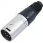 5-kontaktiline XLR-pistik Omnitronic 30208420 — isane/emane helipistik tasakaalustatud signaalide jaoks