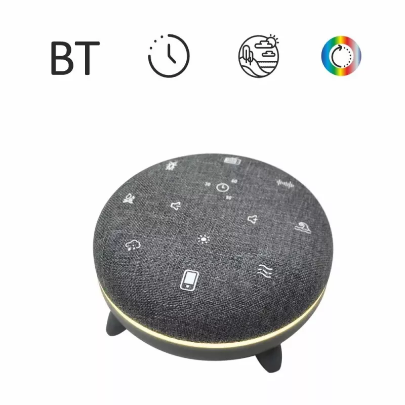 Kantav kõlar MANTA SPK03-GR Szumi-GO — roheline, Bluetooth, beebi unemuusika, taimer, RGB-taustvalgustus, 12,5×7,5×12,5 cm