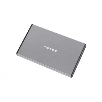 Väline kõvaketta/SSD-korpus NATEC Rhino GO — 2,5-tolline SATA, 9,5 mm, USB 3.0, alumiinium, hall, kuni 4 TB