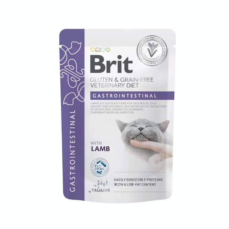 BRIT Veterinary Gastrointestinal Lamb - märg kassitoit - 12x85g