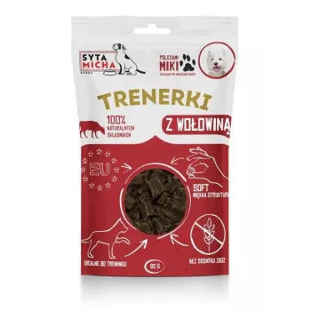 Koeramaitsused SYTA MICHA Treats veiselihaga 80 g — pehmed hüpoallergeensed treeningusnäkid, gluteeni- ja sojavabad