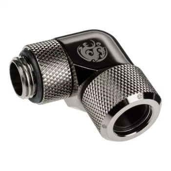 Adapter 90° BitsPower Advanced Multi-Link G1/4 tolline AG kuni 12mm OD kõvatorule, pööratav
