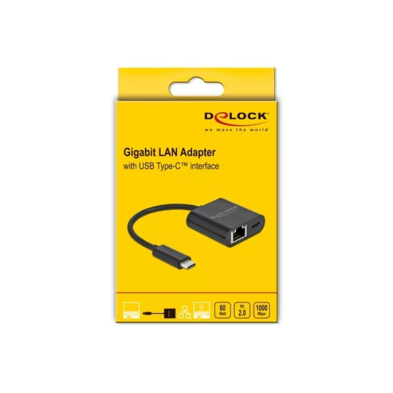 USB USB-C adapter DeLOCK 66644 Gigabit LAN toiteedastus