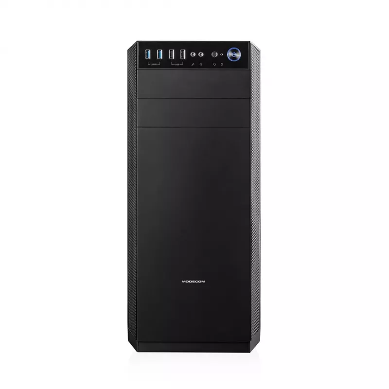 Arvuti korpus MODECOM Oberon Pro Midi Tower — must, toetab ATX/microATX/ITX, 7 laienduspesa, kuni 395 mm GPU, 5 HDD/3 SSD pesa