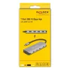 USB-C jaotur DELOCK 64323 — USB 3.2 Gen 2 USB-C host, HDMI + 2× USB-A + 2× USB-C, 10 Gbit/s, hall