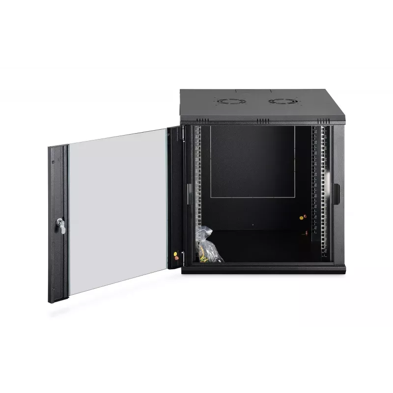 Seinale kinnitatav võrgukapp DIGITUS Dynamic-N DN-37111 — 12U, 600x600 mm, IP20, võtmelukk