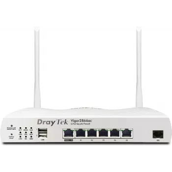 DrayTek Vigor 2866Vac Dual-WAN VoIP-ruuter G.Fast/DSL ja Wi-Fi 5 (V2866VAX-DE-AT-CH)