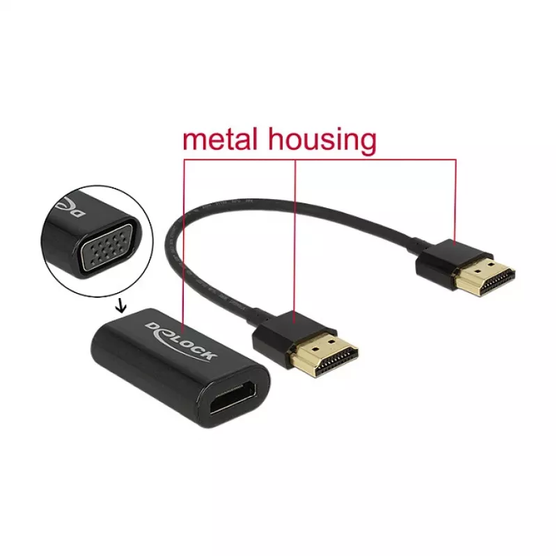 Kaabel HDMI/VGA DeLOCK 65667 0.15m