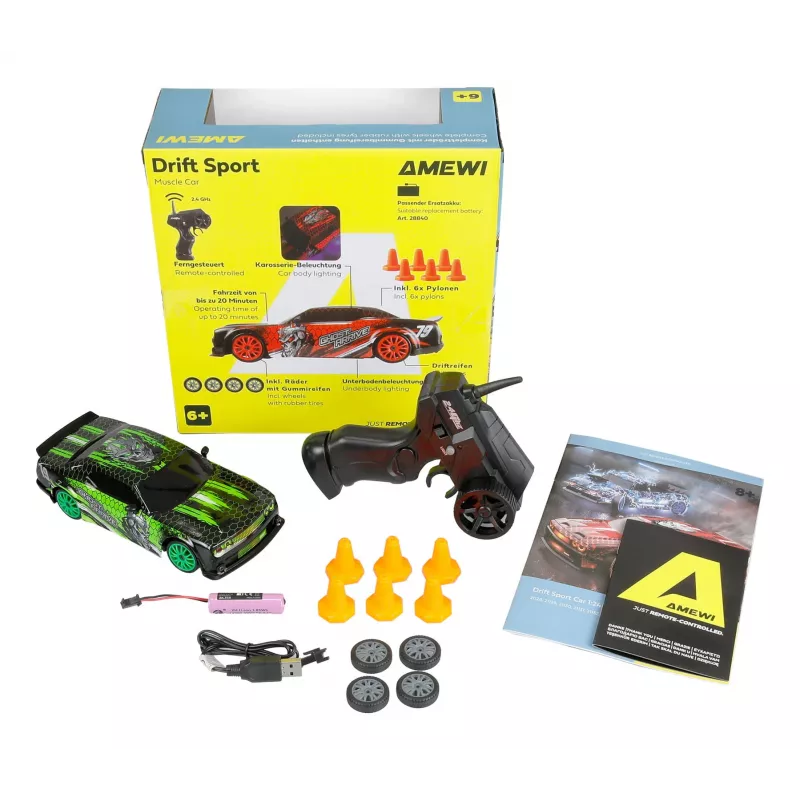 Drift RC auto Amewi 21132, mõõtkavas 1:24, elektrimootor, Li‑Ion 500 mAh, vanusele 6+