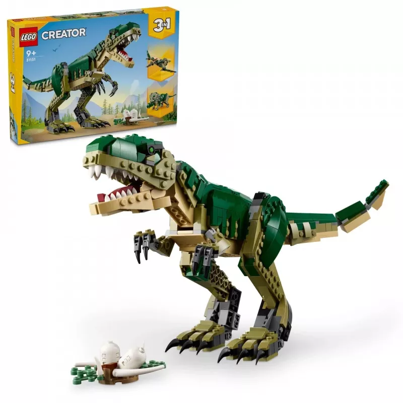 Ehituskomplekt LEGO Creator 3-in-1 T.Rex ehitatav mudelikomplekt, 626 tk, 150 mm kõrgus, vanus 9+