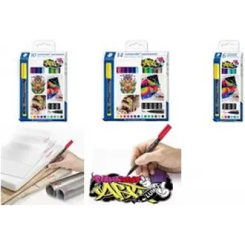 Permanent Marker Staedtler Lumocolor 317 C10 Assorted Colours 10 pcs