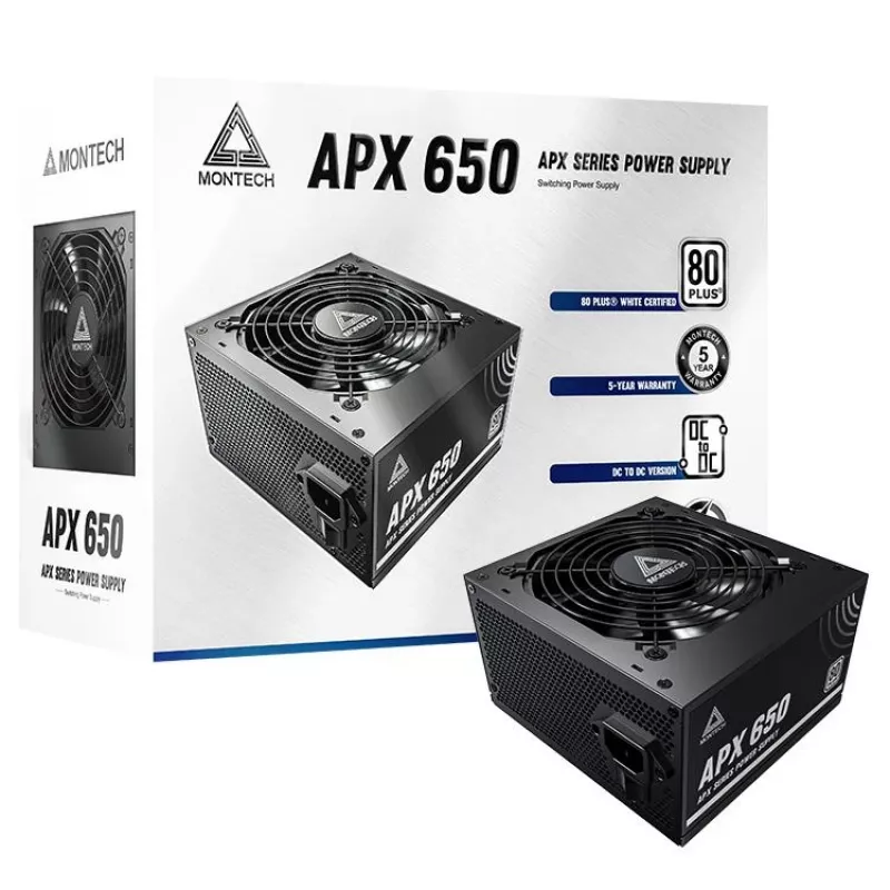 Montech APX650 toiteplokk 650 W 20+4 pin ATX ATX Must
