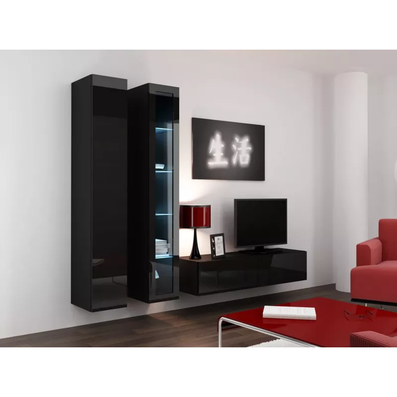 Cama Vitriinkapp VIGO '180' 180/40/30 must/must läikiv