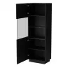 Vitriinkapp Cama LIVERTI 59,5×42×178 cm must — põrandal seisev panipaik